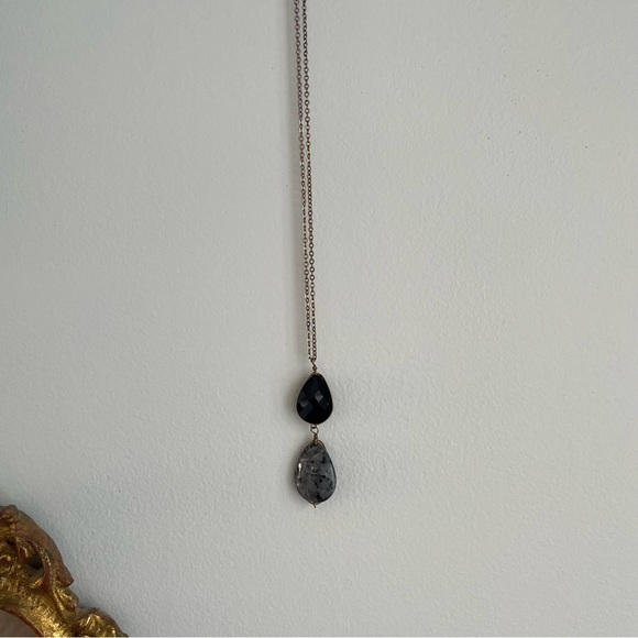 Onyx Granite Stone Design | Long Chain | Women’s Necklace - Picture 3 of 5